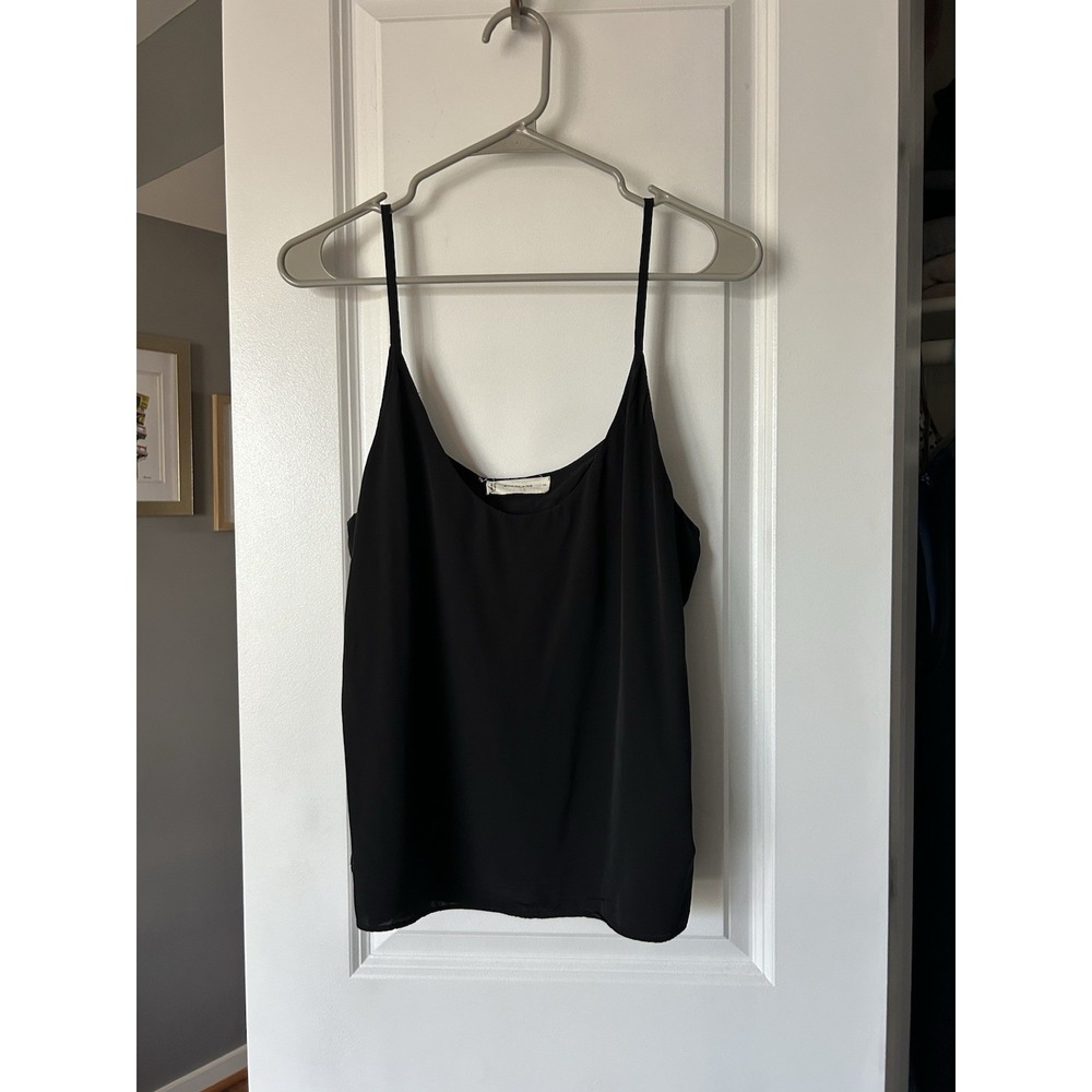 Everlane Spaghetti Strap Cami Sleeveless Top Black Viscose Scoop Neck Womens 10